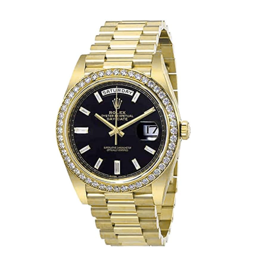 Rolex Day-Date 228398TBR Yellow Gold & Diamonds Black Dial Replica - Image 3